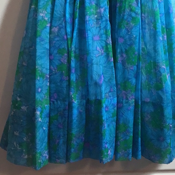 Vintage 1950s formal blue floral dress size 9 in excellent condition - Picture 8 of 12